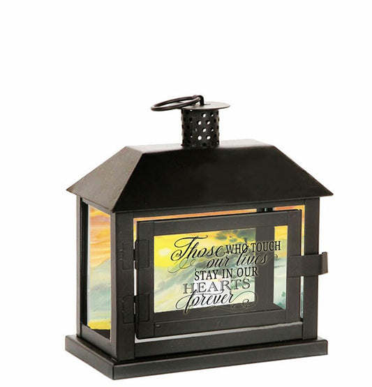 Hearts Forever Memorial Lantern With LED Votive Candle.