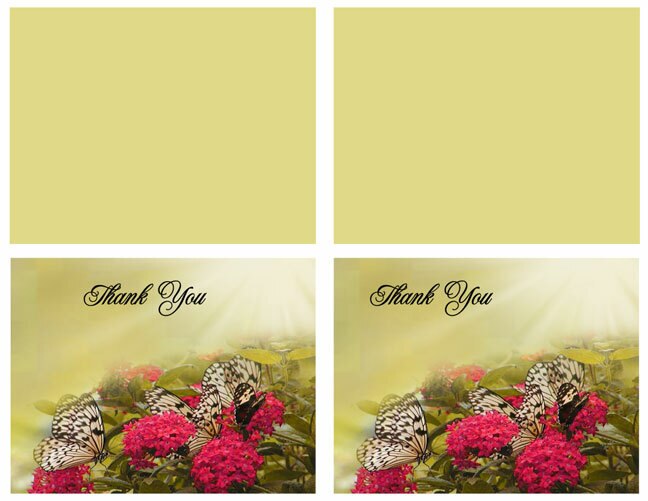 Bouquet Thank You Card Template.