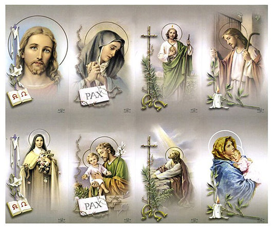 Catholic Mass Cards Tan Assorted Prayer Card Paper (Pack of 24).