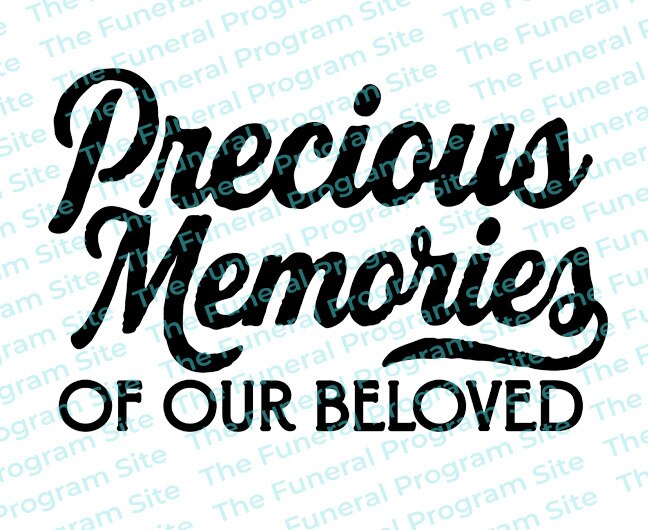 Precious Memories of Beloved Elegant Funeral Program Title.