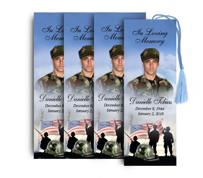 Army Memorial Funeral Bookmark Design & Print (Pack of 50).