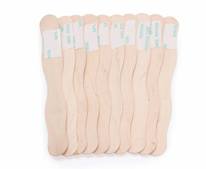 Wooden Fan Handles With Permanent Adhesive Strip (10 Pkg).