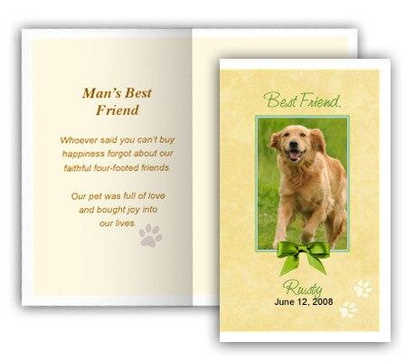 Gold Pet Memorial Cards Design & Print (Pack of 50).
