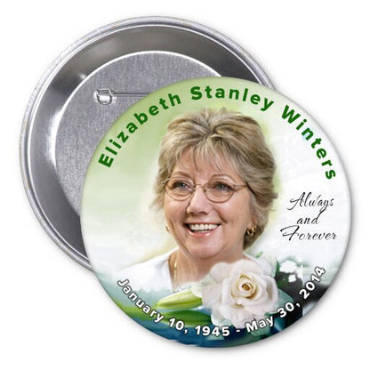 Rose Divine Memorial Button Pin (Pack of 10).