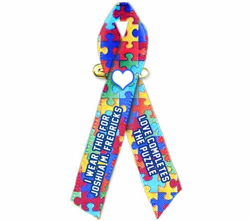 Personalized Autism Awareness Ribbon (Puzzle) - Pack of 10.