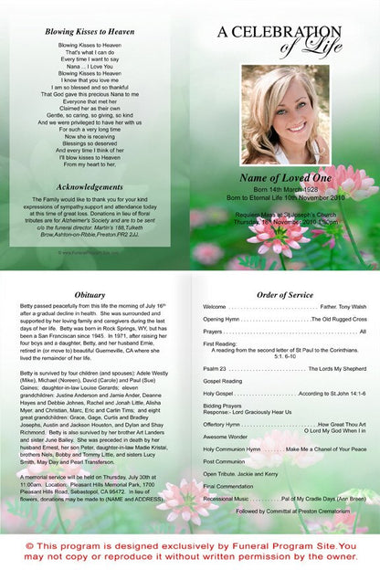 Ambrosia A4 Funeral Order of Service Template.