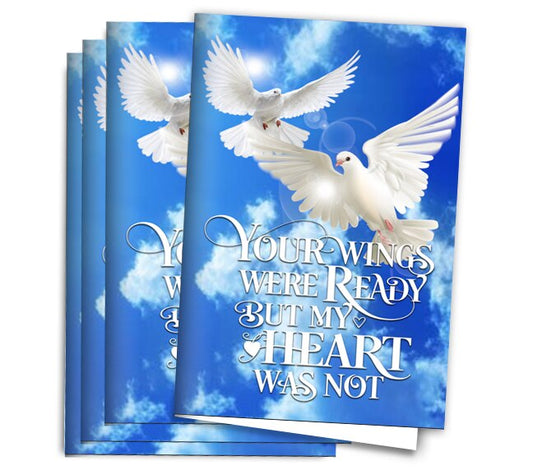 Your Wings Funeral Program Paper (Pack of 25).