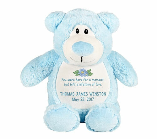 Light Blue Teddy Bear Memorial Stuffed Animal-Urn.