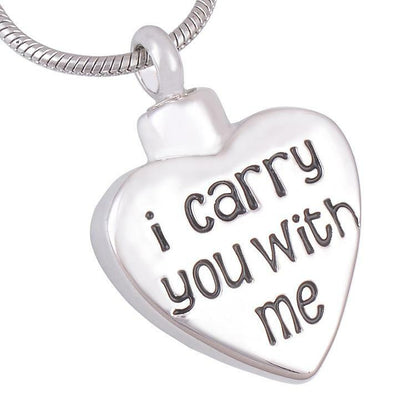 I Carry You With Me Urn Pendant Necklace.