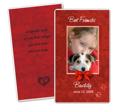 Red Pet Memorial Cards Design & Print (Pack of 50).