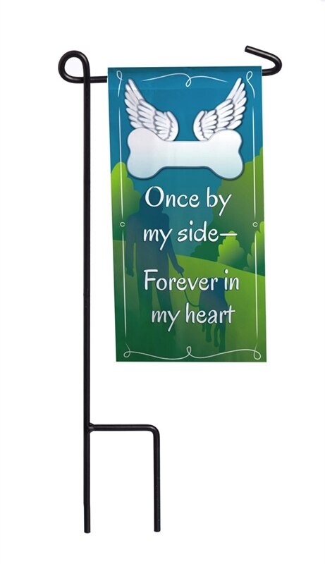 Once By Side Mini Memorial Flag With Stand.
