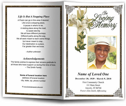 Bethany Funeral Program Template.