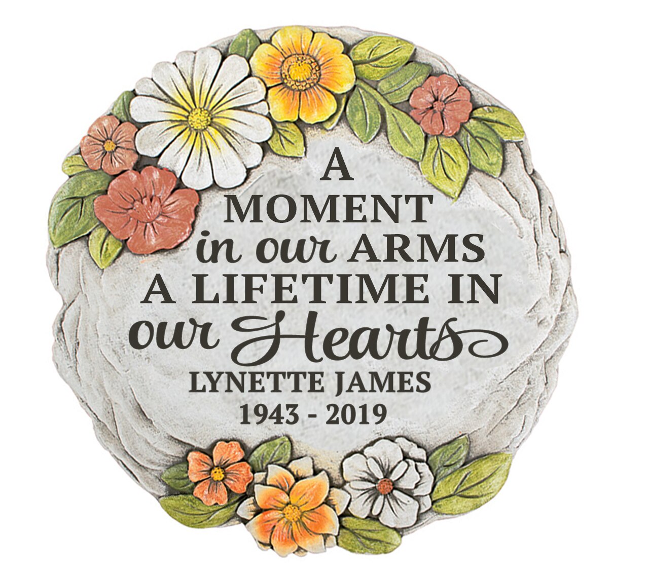 Personalized A Moment In Our Arms Memorial Garden Stepping Stone.