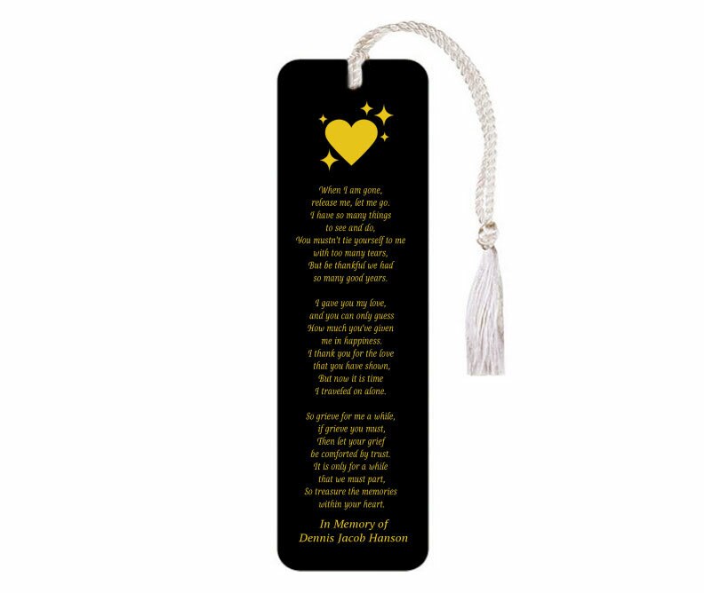 Leatherette Memorial Bookmark To Those Who Loved Me Poem.