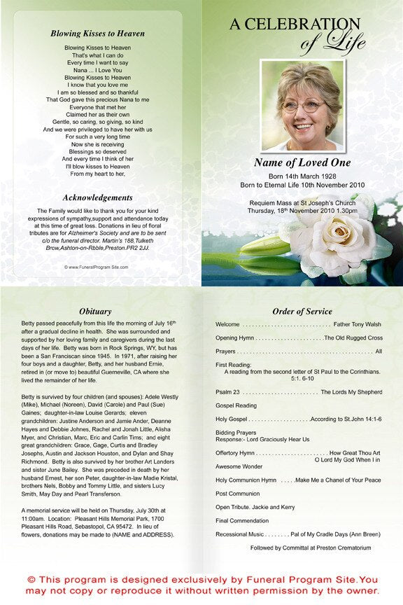 Divine A4 Funeral Order of Service Template.