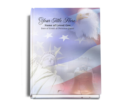 Patriot Perfect Bind Memorial Funeral Guest Book.