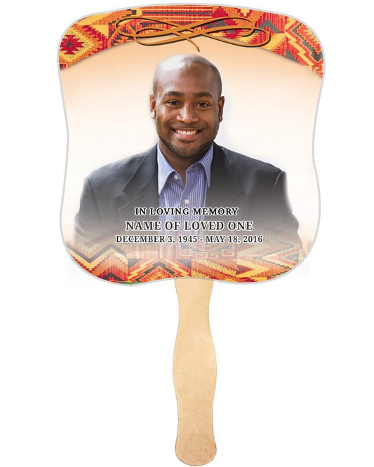 Impala Cardstock Memorial Fan With Wooden Handle (Pack of 10) - The Funeral Program Site