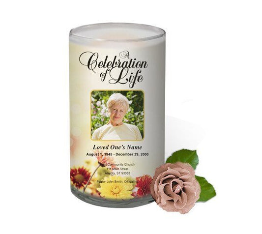 Imperial Personalized Glass Memorial Candle - The Funeral Program Site