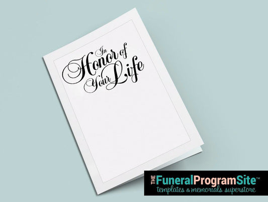 In Honor of Your Life Funeral Program Title - The Funeral Program Site