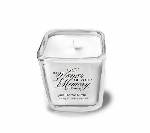 In Honor Of Your Memory Glass Cube Memorial Candle - The Funeral Program Site