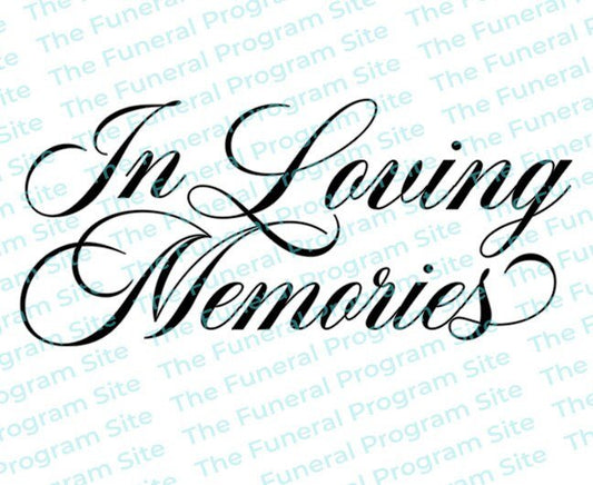 In Loving Memories Funeral Program Title - The Funeral Program Site