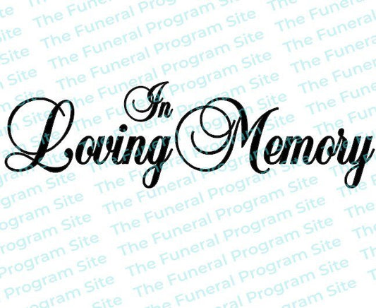 In Loving Memory 2 Funeral Program Title - The Funeral Program Site