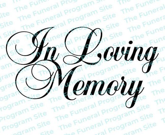 In Loving Memory 3 Funeral Program Title - The Funeral Program Site
