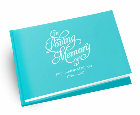 In Loving Memory Landscape Linen Funeral Guest Book - The Funeral Program Site