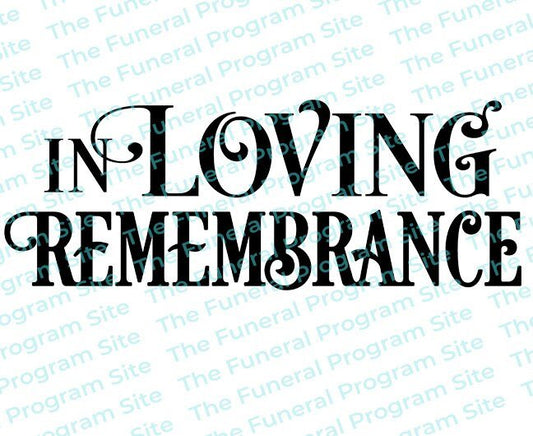 In Loving Remembrance Funeral Program Title - The Funeral Program Site
