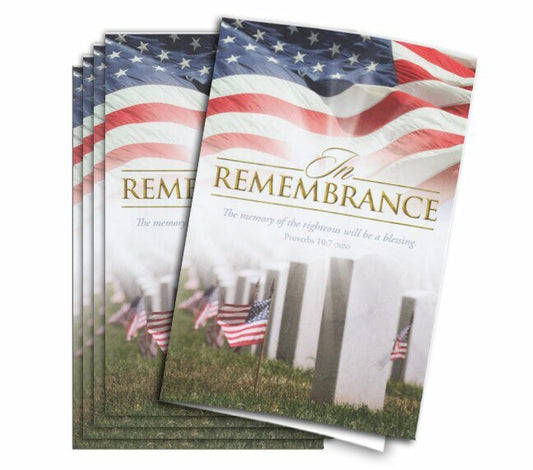 In Remembrance Funeral Program Paper (Pack of 25) - The Funeral Program Site