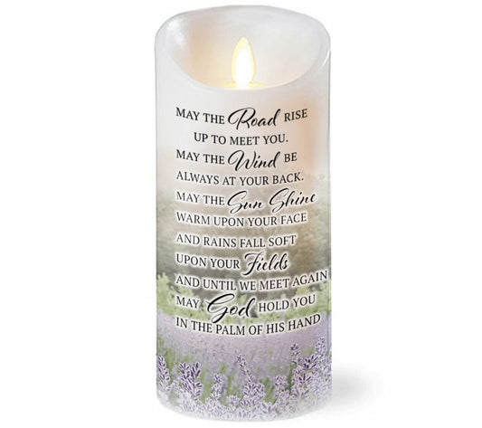 Irish Prayer Personalized Dancing Wick LED Memorial Candle - The Funeral Program Site