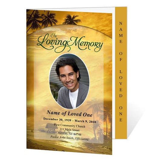 Island 4 - Sided Graduated Funeral Program Template - The Funeral Program Site