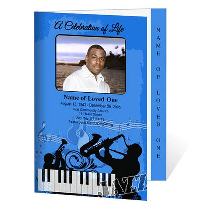Jazz 4 - Sided Graduated Funeral Program Template - The Funeral Program Site