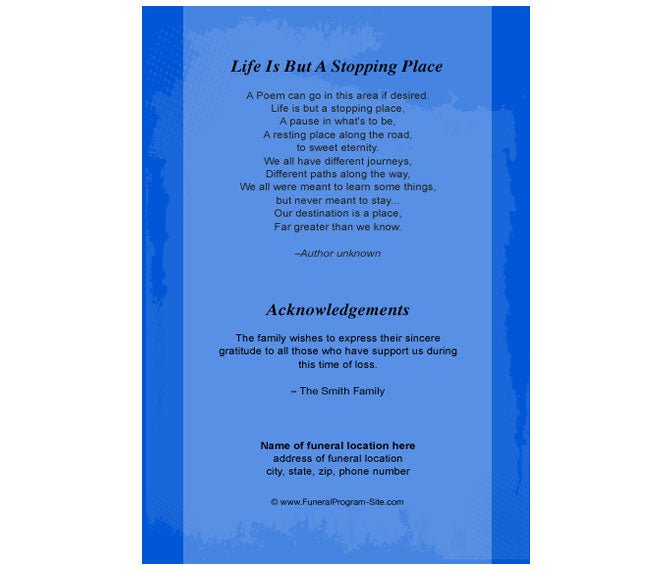 Jazz 4 - Sided Graduated Funeral Program Template - The Funeral Program Site