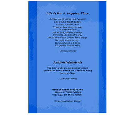 Jazz 4 - Sided Graduated Funeral Program Template - The Funeral Program Site