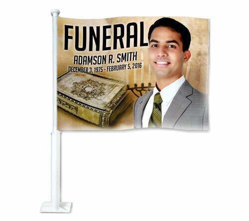 Jewish Funeral Car Flag and Pole - The Funeral Program Site