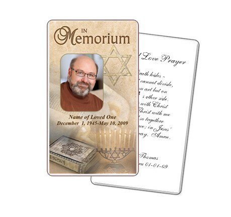 Jewish Prayer Card Template - The Funeral Program Site