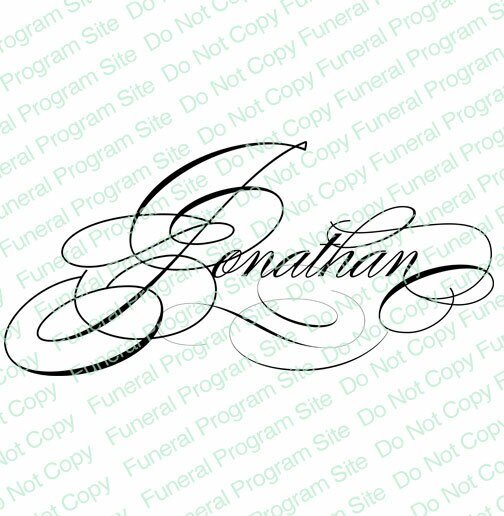 Jonathan Word Art Name Design - The Funeral Program Site