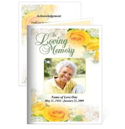 Joyful Small Memorial Card Template - The Funeral Program Site