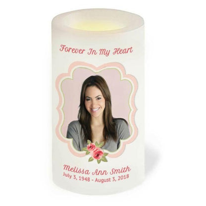Karissa Flameless LED Personalized Memorial Candle.