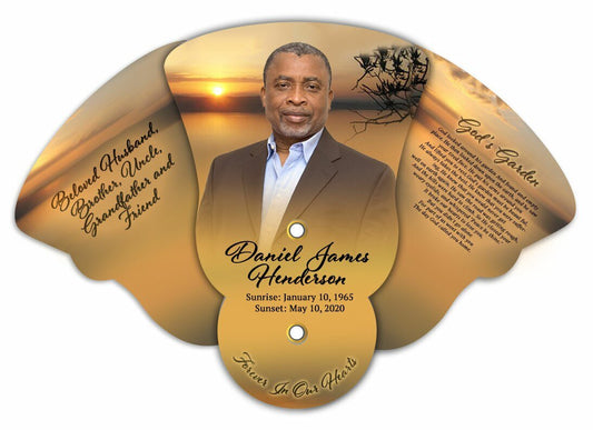Kenya Personalized Folding Memorial Fan (Pack of 10) - The Funeral Program Site