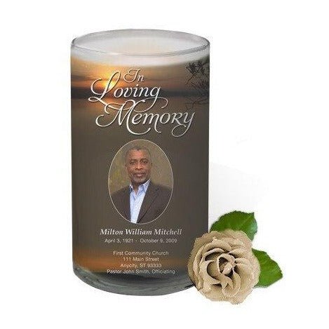 Kenya Personalized Glass Memorial Candle - The Funeral Program Site