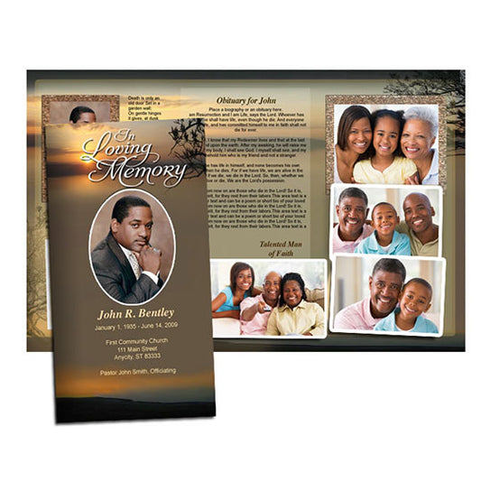 Kenya TriFold Funeral Brochure Template.