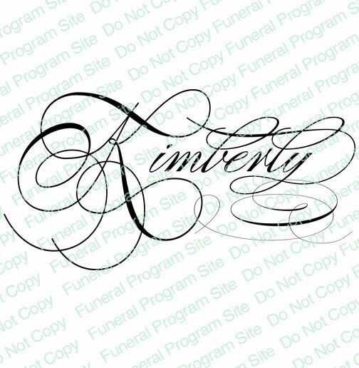 Kimberly Word Art Name Design - The Funeral Program Site
