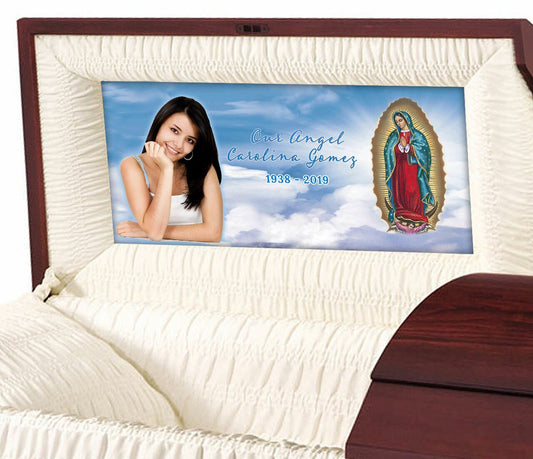 Lady of Guadalupe Casket Head Panel Insert - The Funeral Program Site