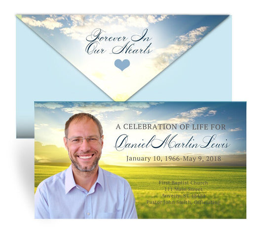 Landscape Envelope Fold Program Design & Print (Pack of 50) - The Funeral Program Site