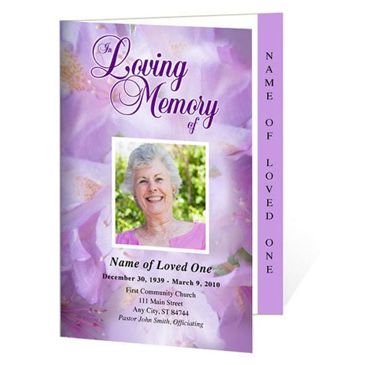 Lavender 4 - Sided Graduated Funeral Program Template - The Funeral Program Site