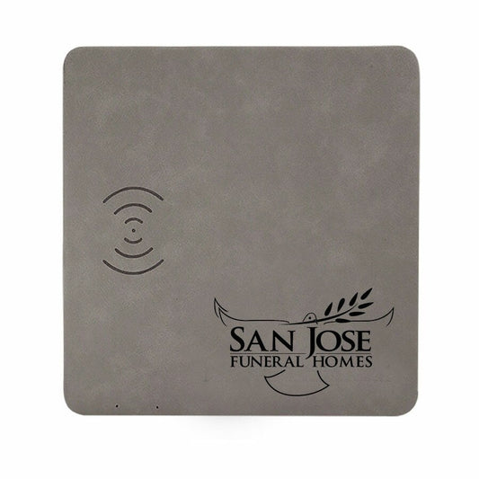 Leather Suede Personalized Cell Phone Charging Mat - The Funeral Program Site