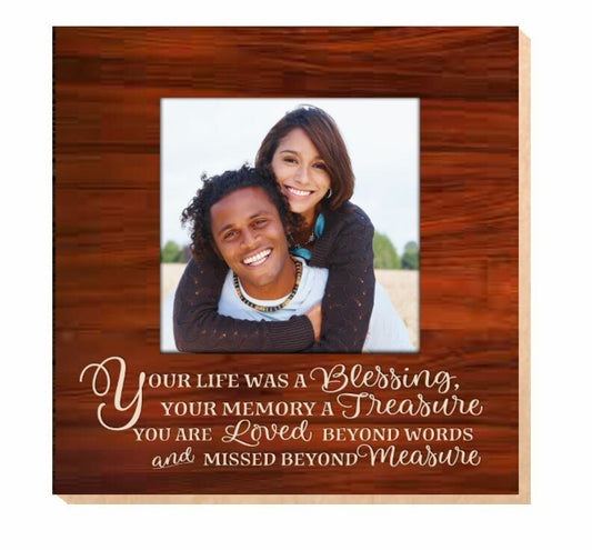 Life Was A Blessing Memorial Photo Printed On Wood - The Funeral Program Site