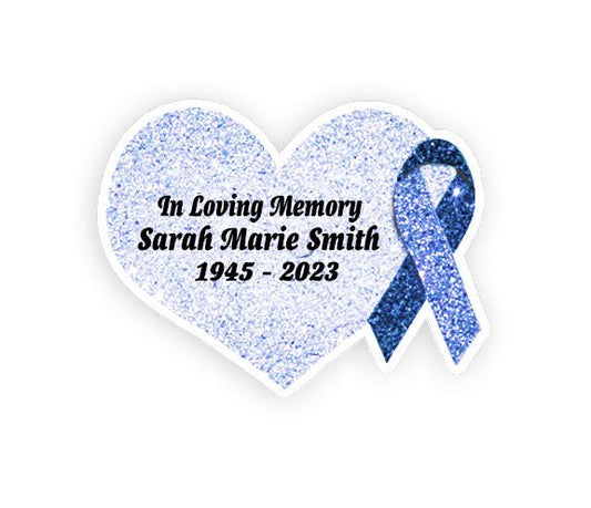 Light Blue Cancer Ribbon Heart Pin - Pack of 10 - The Funeral Program Site